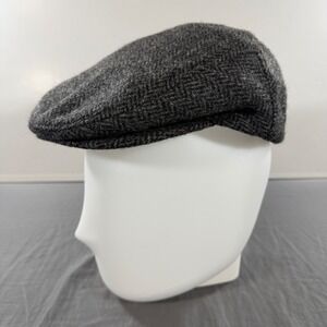 Wool Newsboy Cap Mens Large Irish Tweed John Hanly Herringbone Cabbie flat cap